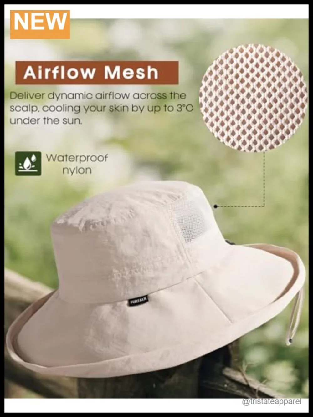 Sun Hat Wide Brim Ponytail UV Packable Hiking Travel Nylon